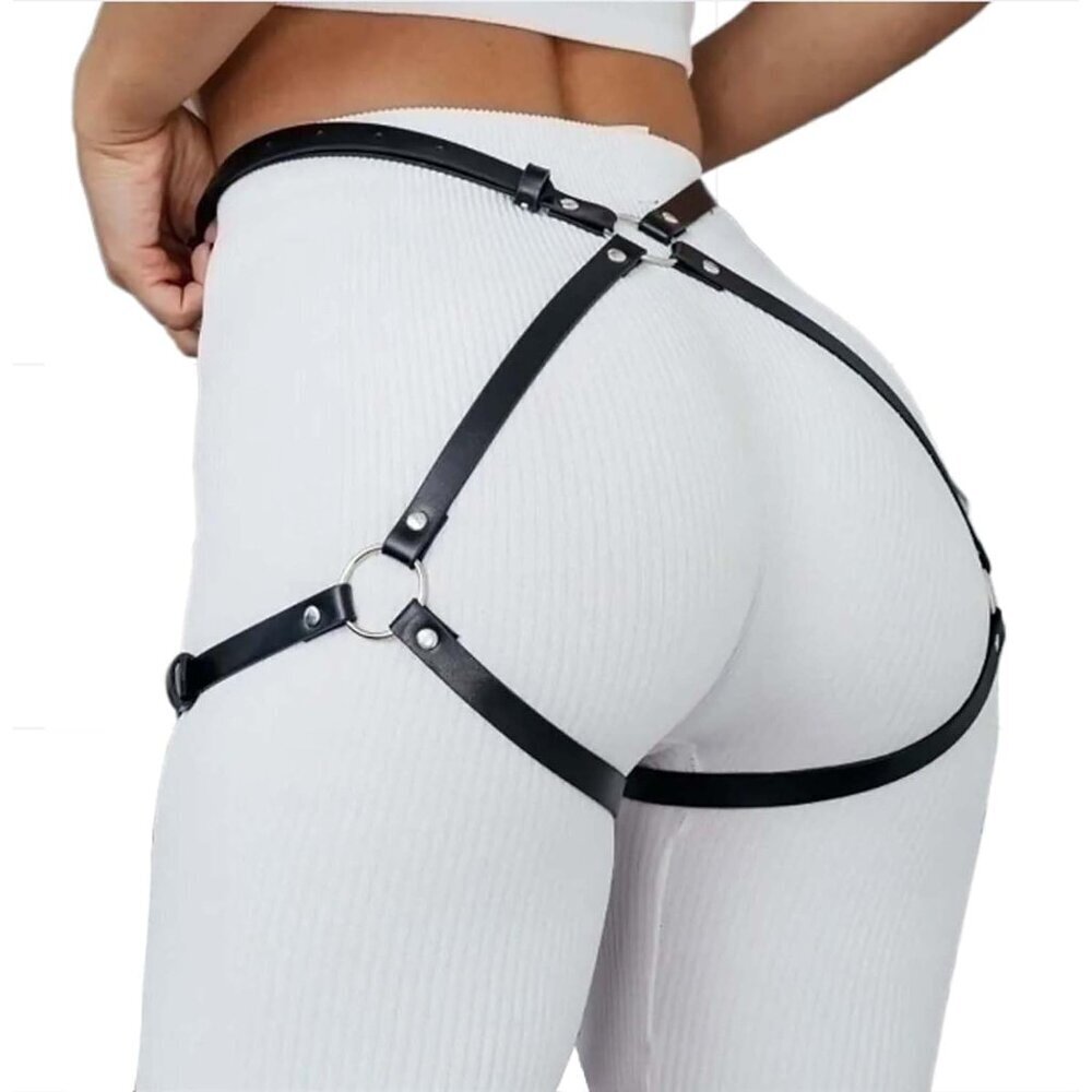 Leather Thigh Harness Garter Belt for Women Edgy Nightclub Party Wear